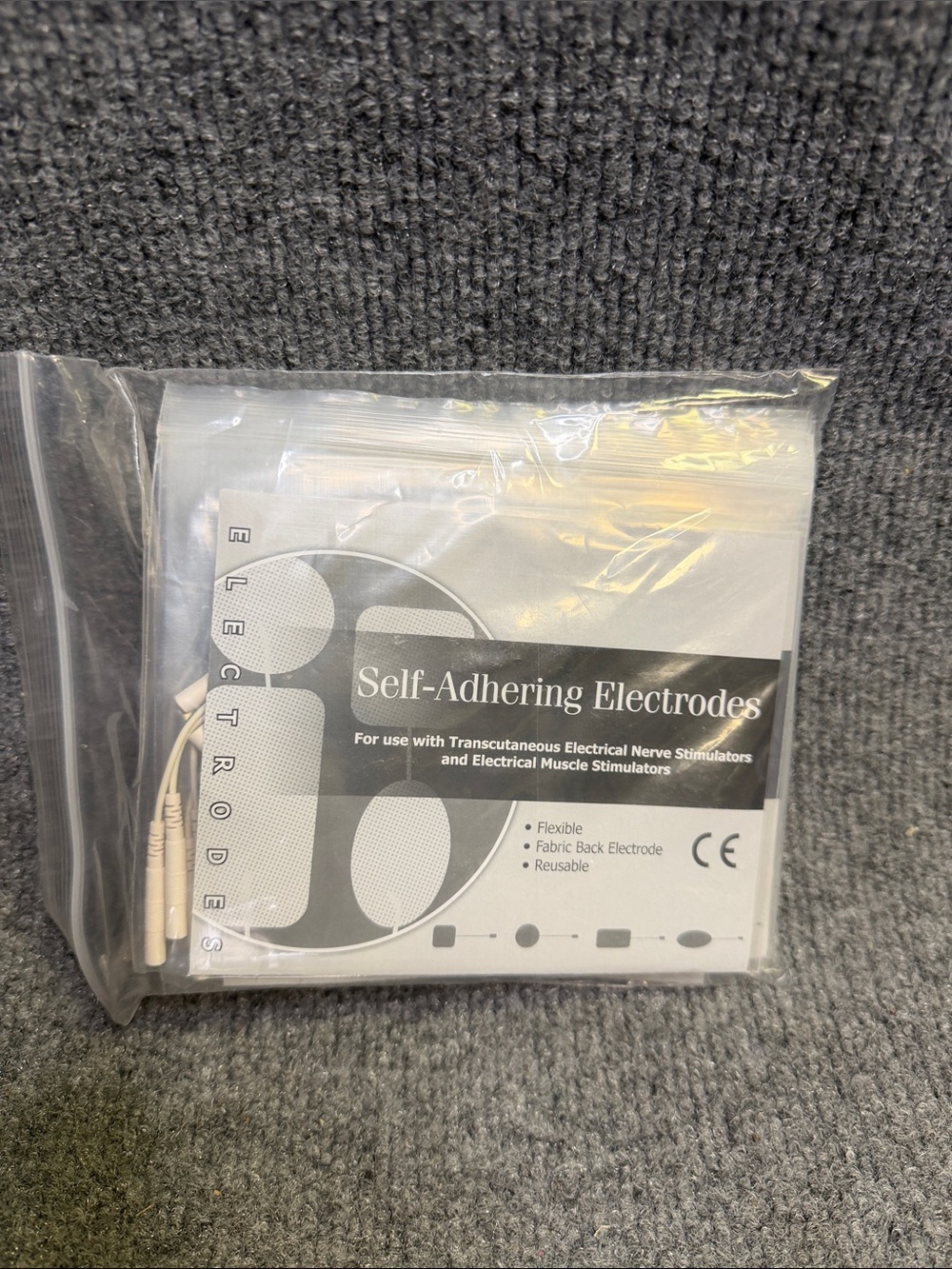 Self-Adhering Electrodes 2" x 2" Reusable Tens Unit 10 Packs 4 Per Pack 40 Total